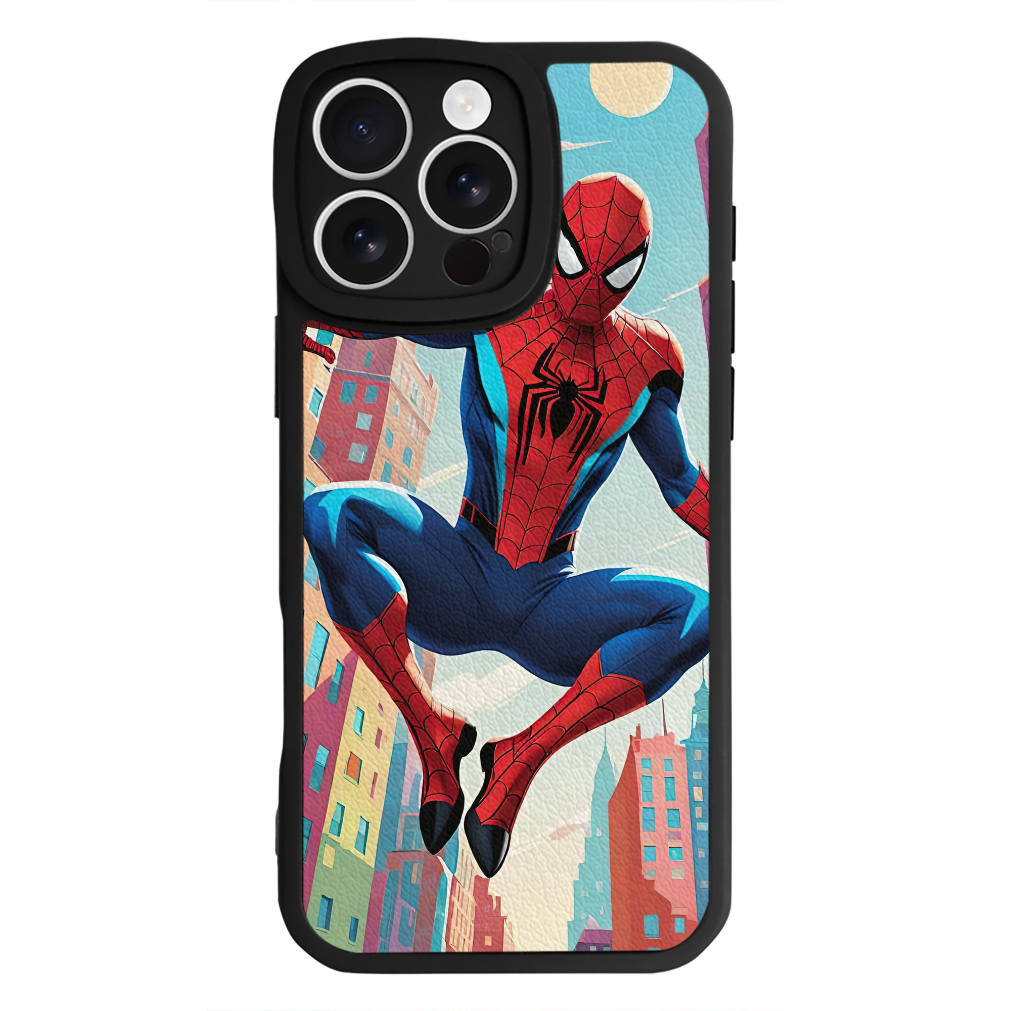 Spider Man スパイダーマン 【iPhone 16シリーズ対応】シリコンスマホケース（レザー調） 材質：シリコン